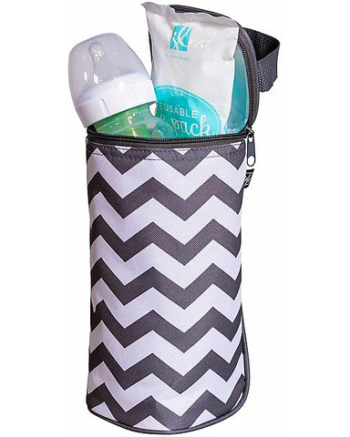 Thermal Food Carrier - Grey/White - Suitable for Any Type of Bottle or Baby Bottle