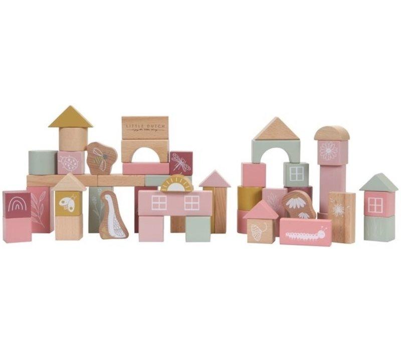 Building blocks in bucket - Pink