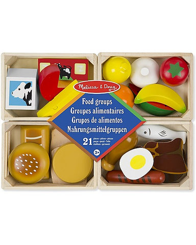 Food Groups - Wooden Food Boxes - Set of 21 pieces