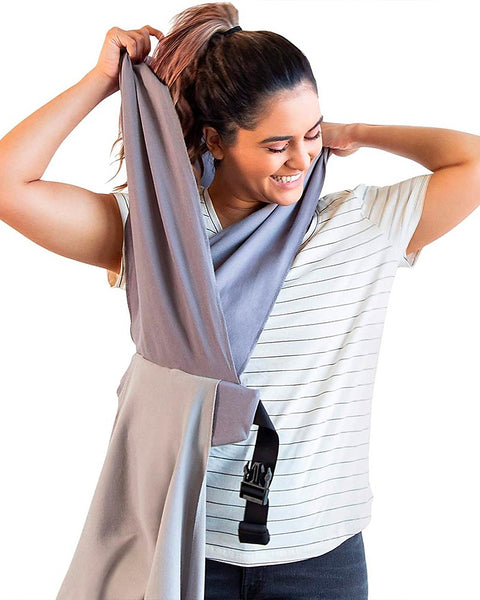 Easy Baby Sling in pure cotton - Very easy to put on! - Pearl grey