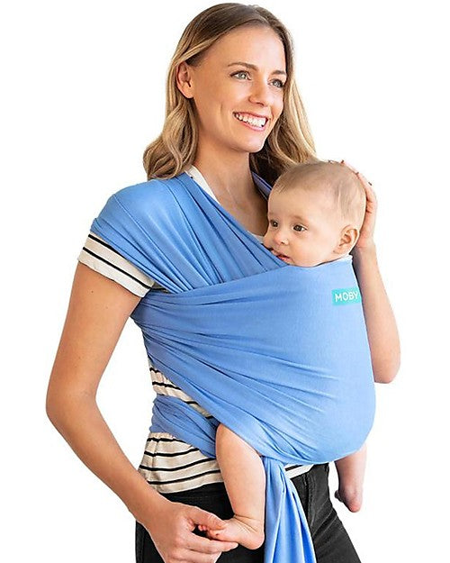Moby Wrap Evolution Baby Carrier - Very soft and easy to wear - Cornflower