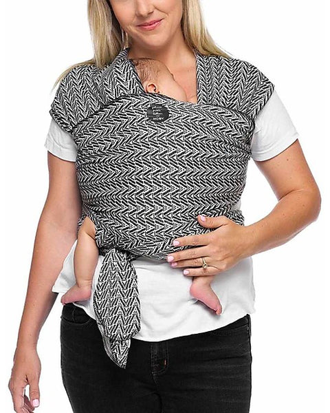 Moby Wrap Evolution Baby Carrier - Very soft and easy to wear - Black and White Geometric Pattern