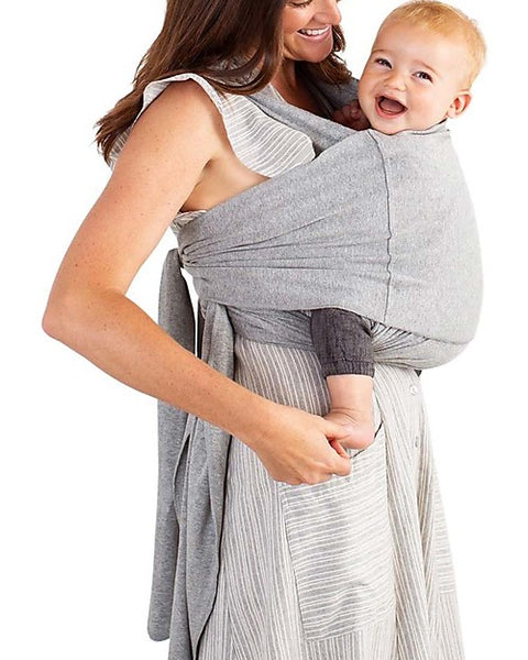 Moby Wrap Pure Cotton Hybrid Fit Baby Carrier - Wears it like a t-shirt! - Gray
