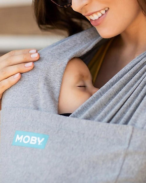 Moby Wrap Pure Cotton Hybrid Fit Baby Carrier - Wears it like a t-shirt! - Gray