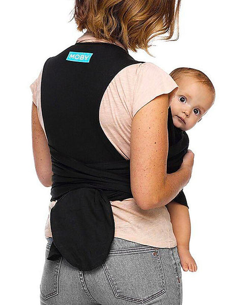Moby Wrap Pure Cotton Hybrid Fit Baby Carrier - Wears it like a t-shirt! - Black
