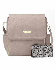 Boxy Changing Backpack - Gray in Faux Leather - with Changing Mat